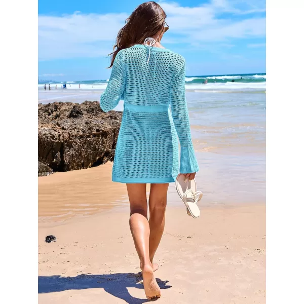 Caracilia Women Swimsuit Coverup Crochet Bathing Suit Swim Cover Up for Swimwear Bikini Beachwear 2024 Summer Beach Dress