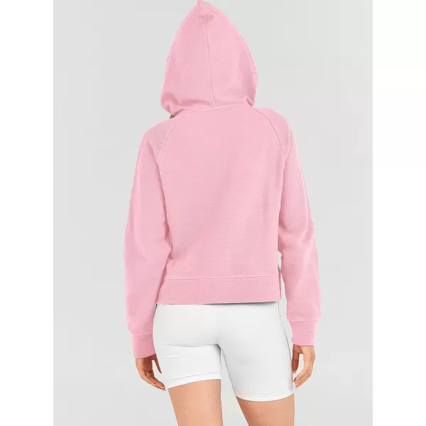 Caracilia Womens Hoodies Long Sleeve Half Zip Fleece Oversized Crop Pullover Sweatshirts with Pockets Thumb Hole