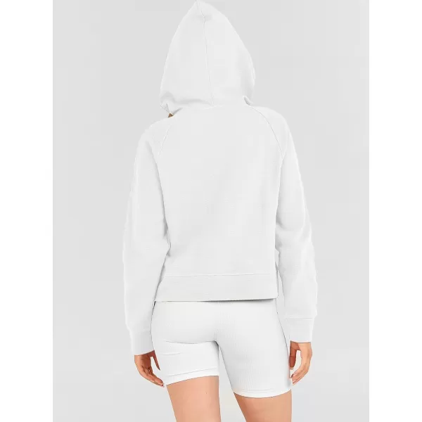 Caracilia Womens Hoodies Long Sleeve Half Zip Fleece Oversized Crop Pullover Sweatshirts with Pockets Thumb Hole
