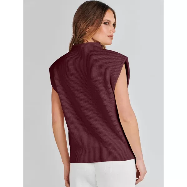 Caracilia Women's Sleeveless Sweater Vest Casual Mock Neck Cap Sleeve Knit Pullover Tank Tops 2024 Trendy Summer Clothes