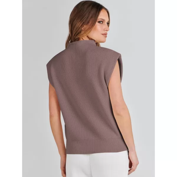 Caracilia Women's Sleeveless Sweater Vest Casual Mock Neck Cap Sleeve Knit Pullover Tank Tops 2024 Trendy Summer Clothes