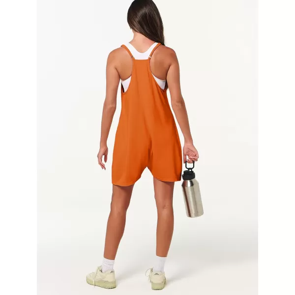 Caracilia Women's Summer Casual Rompers Sleeveless Loose Spaghetti Strap Short Jumpsuits Overalls Trendy Outfits With Pockets