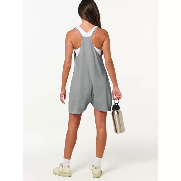 Caracilia Women's Summer Casual Rompers Sleeveless Loose Spaghetti Strap Short Jumpsuits Overalls Trendy Outfits With Pockets