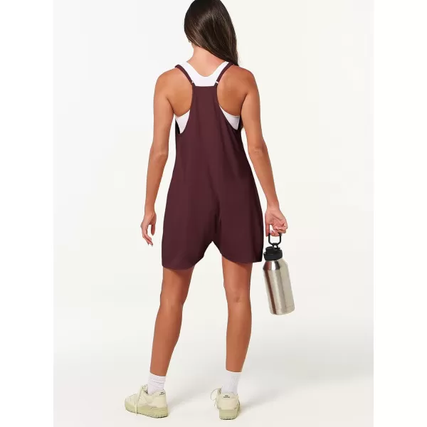 Caracilia Women's Summer Casual Rompers Sleeveless Loose Spaghetti Strap Short Jumpsuits Overalls Trendy Outfits With Pockets