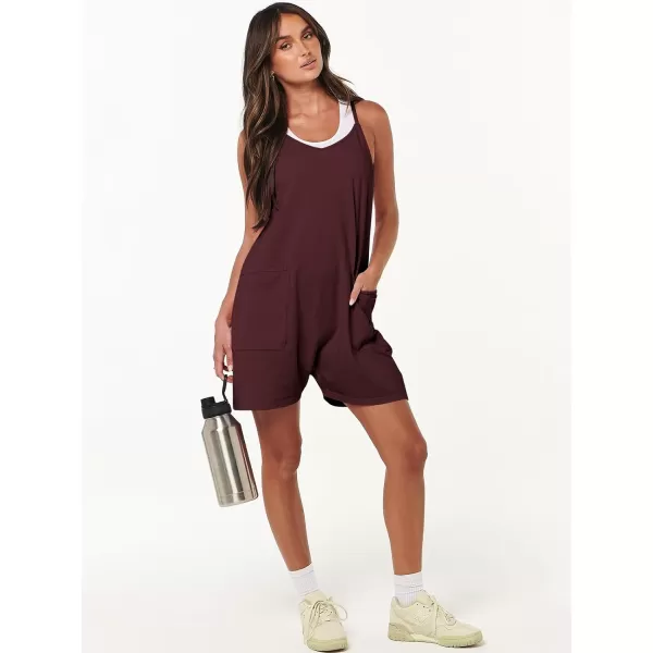 Caracilia Women's Summer Casual Rompers Sleeveless Loose Spaghetti Strap Short Jumpsuits Overalls Trendy Outfits With Pockets