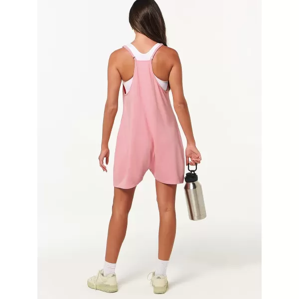 Caracilia Women's Summer Casual Rompers Sleeveless Loose Spaghetti Strap Short Jumpsuits Overalls Trendy Outfits With Pockets