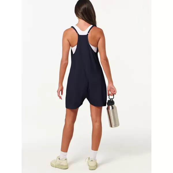 Caracilia Women's Summer Casual Rompers Sleeveless Loose Spaghetti Strap Short Jumpsuits Overalls Trendy Outfits With Pockets