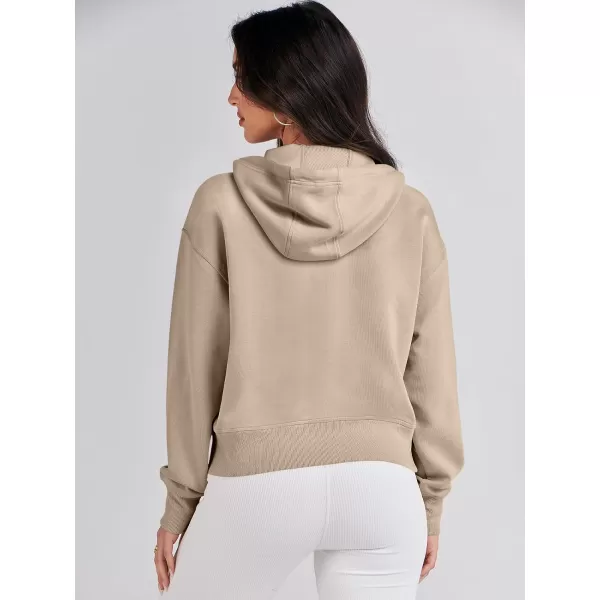 Caracilia Women's Zip Up Hoodies Cropped Drawstring Sweatshirts Cute Teen Girl Y2K Fall Casual Jackets with Pockets