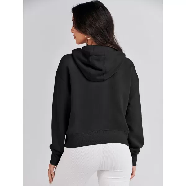 Caracilia Women's Zip Up Hoodies Cropped Drawstring Sweatshirts Cute Teen Girl Y2K Fall Casual Jackets with Pockets