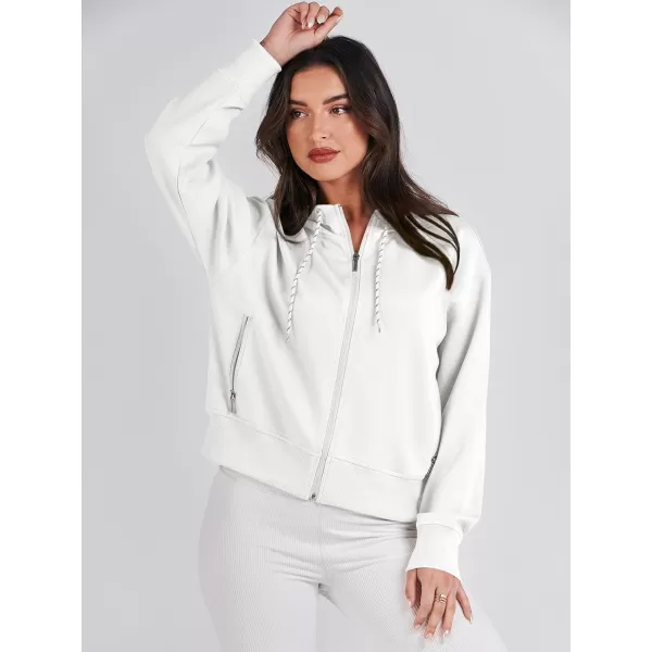 Caracilia Women's Zip Up Hoodies Cropped Drawstring Sweatshirts Cute Teen Girl Y2K Fall Casual Jackets with Pockets
