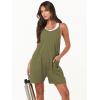 imageCaracilia Romper for Women Summer Casual Sleeveless Loose Overall Spaghetti Strap Shorts Jumpsuit 2025 Beach Vacation OutfitsArmy Green