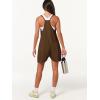 imageCaracilia Romper for Women Summer Casual Sleeveless Loose Overall Spaghetti Strap Shorts Jumpsuit 2025 Beach Vacation OutfitsCoffee