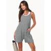 imageCaracilia Romper for Women Summer Casual Sleeveless Loose Overall Spaghetti Strap Shorts Jumpsuit 2025 Beach Vacation OutfitsDeep Grey