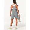 imageCaracilia Romper for Women Summer Casual Sleeveless Loose Overall Spaghetti Strap Shorts Jumpsuit 2025 Beach Vacation OutfitsDeep Grey