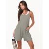 imageCaracilia Romper for Women Summer Casual Sleeveless Loose Overall Spaghetti Strap Shorts Jumpsuit 2025 Beach Vacation OutfitsLight Grey