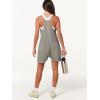 imageCaracilia Romper for Women Summer Casual Sleeveless Loose Overall Spaghetti Strap Shorts Jumpsuit 2025 Beach Vacation OutfitsLight Grey