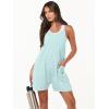 imageCaracilia Romper for Women Summer Casual Sleeveless Loose Overall Spaghetti Strap Shorts Jumpsuit 2025 Beach Vacation OutfitsMint Green