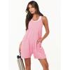 imageCaracilia Romper for Women Summer Casual Sleeveless Loose Overall Spaghetti Strap Shorts Jumpsuit 2025 Beach Vacation OutfitsPink