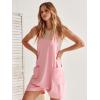 imageCaracilia Romper for Women Summer Casual Sleeveless Loose Overall Spaghetti Strap Shorts Jumpsuit 2025 Beach Vacation OutfitsPink