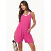 imageCaracilia Romper for Women Summer Casual Sleeveless Loose Overall Spaghetti Strap Shorts Jumpsuit 2025 Beach Vacation OutfitsRose