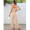 imageCaracilia Womens Jumpsuit Sleeveless Casual Dressy Smocked Wide Leg Rompers Summer Vacation Jumpers with Pockets 2025 OutfitsApricot