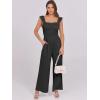imageCaracilia Womens Jumpsuit Sleeveless Casual Dressy Smocked Wide Leg Rompers Summer Vacation Jumpers with Pockets 2025 OutfitsBlack