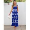 imageCaracilia Womens Jumpsuit Sleeveless Casual Dressy Smocked Wide Leg Rompers Summer Vacation Jumpers with Pockets 2025 OutfitsBlue White Floral