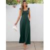 imageCaracilia Womens Jumpsuit Sleeveless Casual Dressy Smocked Wide Leg Rompers Summer Vacation Jumpers with Pockets 2025 OutfitsForest Green
