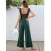 imageCaracilia Womens Jumpsuit Sleeveless Casual Dressy Smocked Wide Leg Rompers Summer Vacation Jumpers with Pockets 2025 OutfitsForest Green