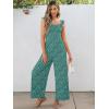 imageCaracilia Womens Jumpsuit Sleeveless Casual Dressy Smocked Wide Leg Rompers Summer Vacation Jumpers with Pockets 2025 OutfitsGreen Floral