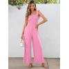 imageCaracilia Womens Jumpsuit Sleeveless Casual Dressy Smocked Wide Leg Rompers Summer Vacation Jumpers with Pockets 2025 OutfitsPeach
