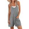 imageCaracilia Romper for Women Summer Casual Sleeveless Loose Overall Spaghetti Strap Shorts Jumpsuit 2025 Beach Vacation OutfitsDeep Grey