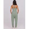 imageCaracilia Women Jumpsuits 2025 Summer Sleeveless Backless Tank Top Rompers Yoga Gym Workout Jumper One Piece OutfitsArmy Green