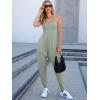 imageCaracilia Women Jumpsuits 2025 Summer Sleeveless Backless Tank Top Rompers Yoga Gym Workout Jumper One Piece OutfitsArmy Green
