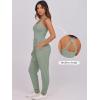 imageCaracilia Women Jumpsuits 2025 Summer Sleeveless Backless Tank Top Rompers Yoga Gym Workout Jumper One Piece OutfitsArmy Green