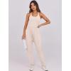 imageCaracilia Women Jumpsuits 2025 Summer Sleeveless Backless Tank Top Rompers Yoga Gym Workout Jumper One Piece OutfitsBeige