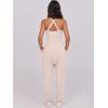 imageCaracilia Women Jumpsuits 2025 Summer Sleeveless Backless Tank Top Rompers Yoga Gym Workout Jumper One Piece OutfitsBeige