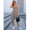 imageCaracilia Women Jumpsuits 2025 Summer Sleeveless Backless Tank Top Rompers Yoga Gym Workout Jumper One Piece OutfitsBrown