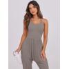 imageCaracilia Women Jumpsuits 2025 Summer Sleeveless Backless Tank Top Rompers Yoga Gym Workout Jumper One Piece OutfitsBrown