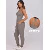imageCaracilia Women Jumpsuits 2025 Summer Sleeveless Backless Tank Top Rompers Yoga Gym Workout Jumper One Piece OutfitsBrown