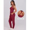 imageCaracilia Women Jumpsuits 2025 Summer Sleeveless Backless Tank Top Rompers Yoga Gym Workout Jumper One Piece OutfitsBurgundy