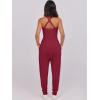 imageCaracilia Women Jumpsuits 2025 Summer Sleeveless Backless Tank Top Rompers Yoga Gym Workout Jumper One Piece OutfitsBurgundy