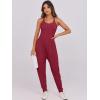 imageCaracilia Women Jumpsuits 2025 Summer Sleeveless Backless Tank Top Rompers Yoga Gym Workout Jumper One Piece OutfitsBurgundy
