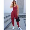 imageCaracilia Women Jumpsuits 2025 Summer Sleeveless Backless Tank Top Rompers Yoga Gym Workout Jumper One Piece OutfitsBurgundy