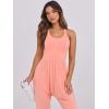 imageCaracilia Women Jumpsuits 2025 Summer Sleeveless Backless Tank Top Rompers Yoga Gym Workout Jumper One Piece OutfitsCoral
