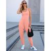 imageCaracilia Women Jumpsuits 2025 Summer Sleeveless Backless Tank Top Rompers Yoga Gym Workout Jumper One Piece OutfitsCoral