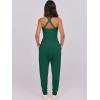 imageCaracilia Women Jumpsuits 2025 Summer Sleeveless Backless Tank Top Rompers Yoga Gym Workout Jumper One Piece OutfitsDark Green