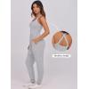 imageCaracilia Women Jumpsuits 2025 Summer Sleeveless Backless Tank Top Rompers Yoga Gym Workout Jumper One Piece OutfitsGrey