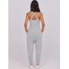 imageCaracilia Women Jumpsuits 2025 Summer Sleeveless Backless Tank Top Rompers Yoga Gym Workout Jumper One Piece OutfitsGrey