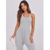 imageCaracilia Women Jumpsuits 2025 Summer Sleeveless Backless Tank Top Rompers Yoga Gym Workout Jumper One Piece OutfitsGrey